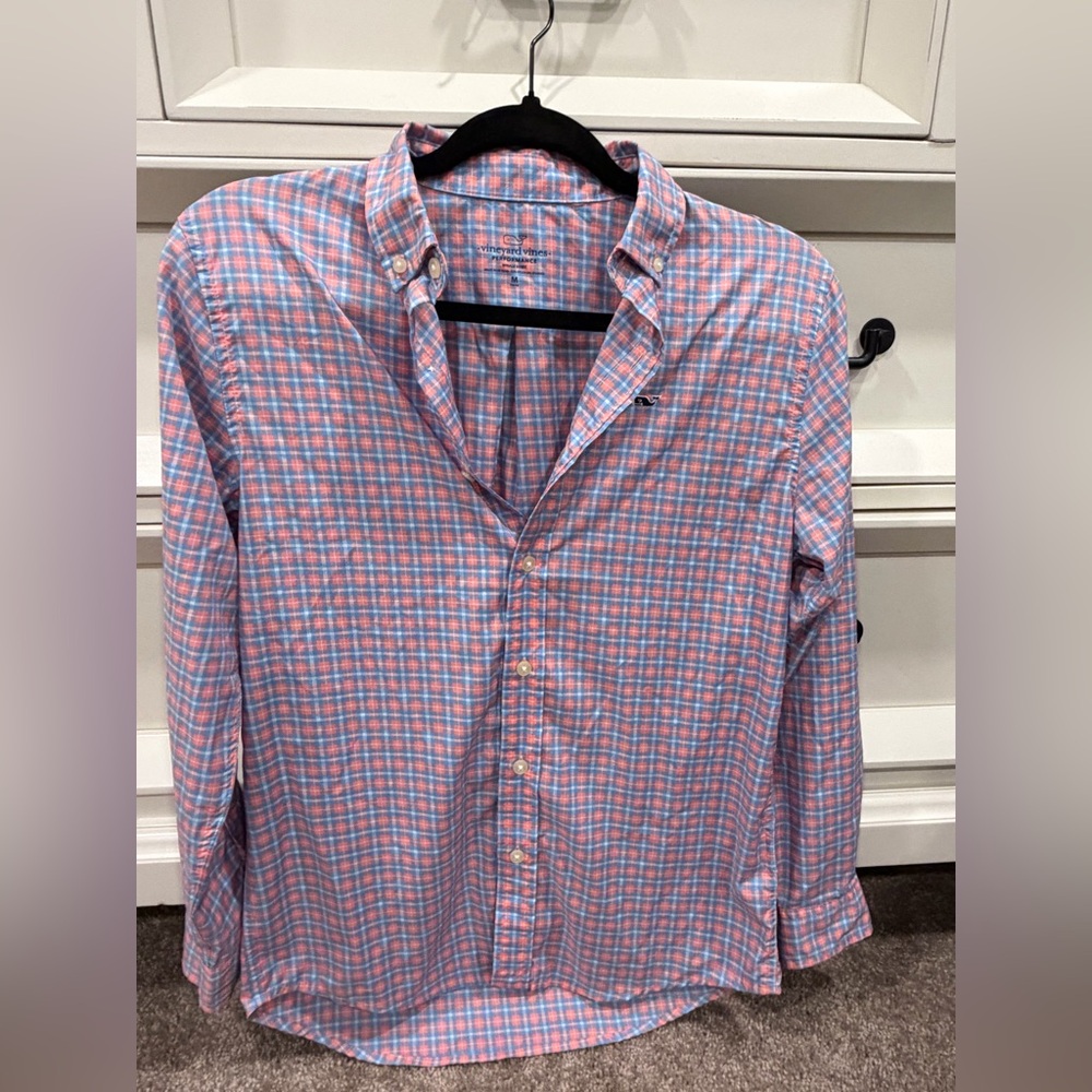 Kid's Vineyard Vines Blue and Pink Button Down